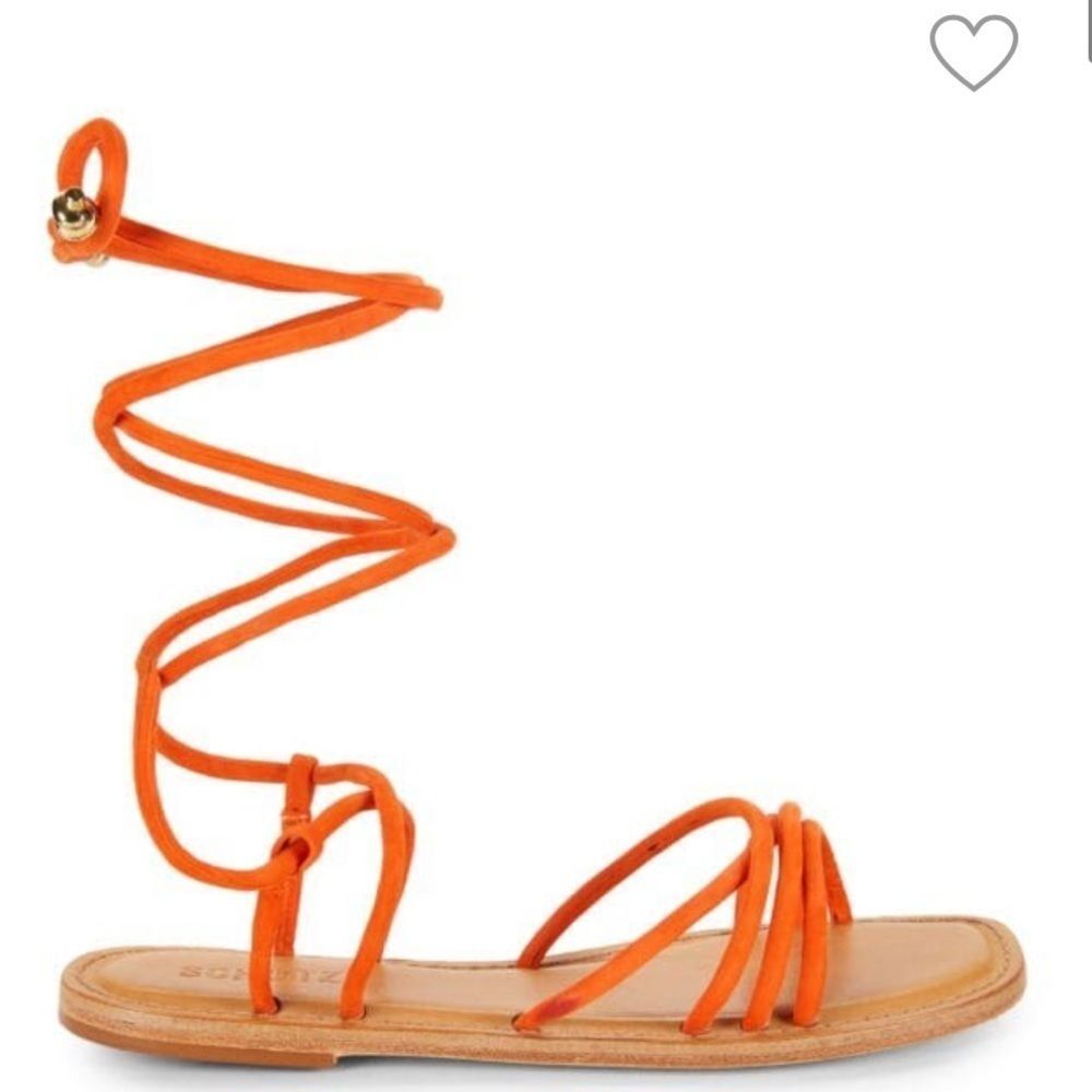 SCHUTZ
Magdalena Leather Ankle Tie Flat Sandals size 8